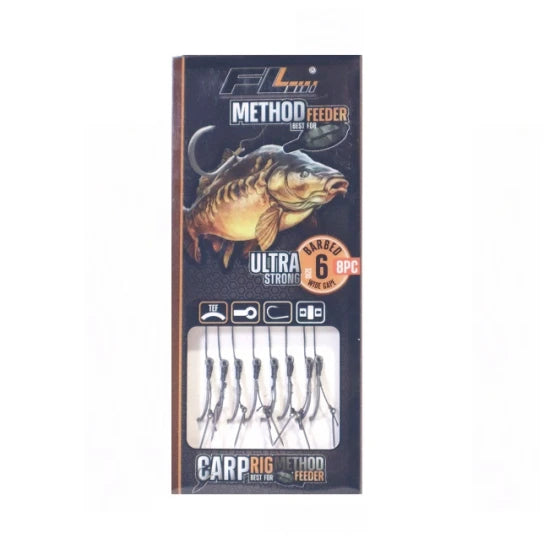 Carlige Legate Fl Wide Gape Feeder Cu Spin 8/set Carlig Nr 6