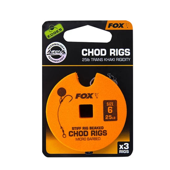 Carlige Legate Fox Edge Armapoint Stiff Rig Beaked Chod Rigs 25lb Nr 6 Std 3buc
