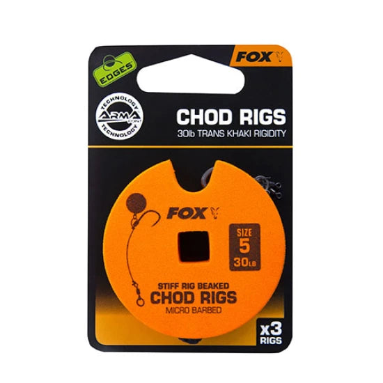Carlige Legate Fox Edge Armapoint Stiff Rig Beaked Chod Rigs 30lb Sz5 Std 3buc