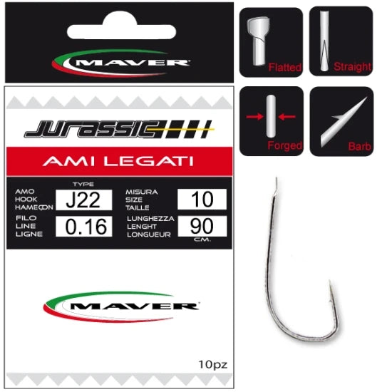 Carlige Legate Maver Jurassic J22 Nr 4-0.20 90cm