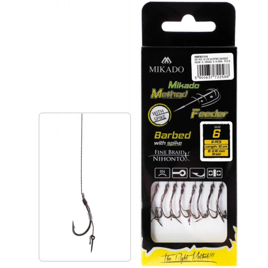 Carlige Legate Mikado Method Feeder Rig Textil Nr.4 0.16mm 8buc/plic