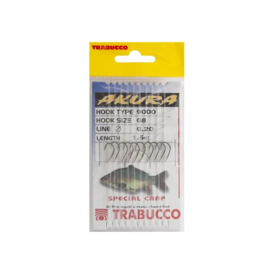 Carlige Legate Trabucco Akura Pentru Crap Nr02x0.30mm 10buc/plic