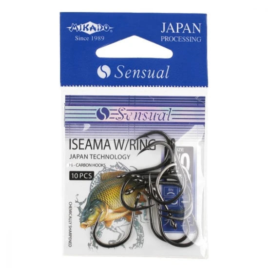 Carlige Mikado Sensual Iseama W/ring Nr.12 Black N. 10buc/plic
