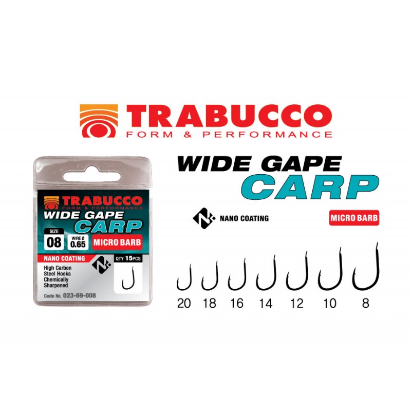 CARLIGE TRABUCCO WIDE GAPE CARP MICRO BARB 15buc/plic nr.14