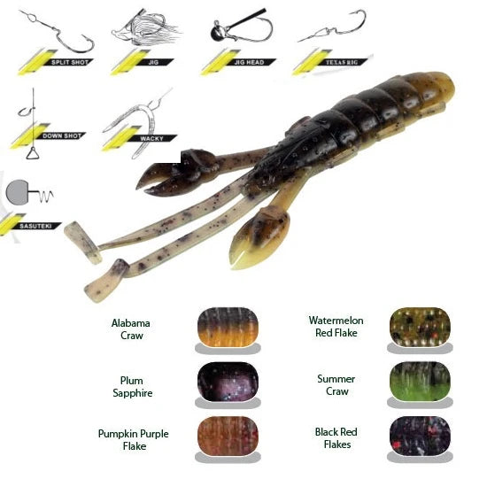 Cave Craw Colmic Herakles 9.6cm Green Pumpkin Purple Flk