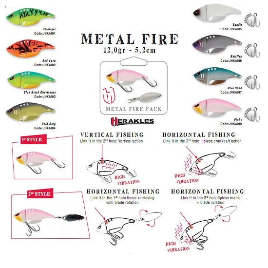 Cicada  Colmic Herakles Metal Fire 5.2cm 12gr Blue Back Chartreuse