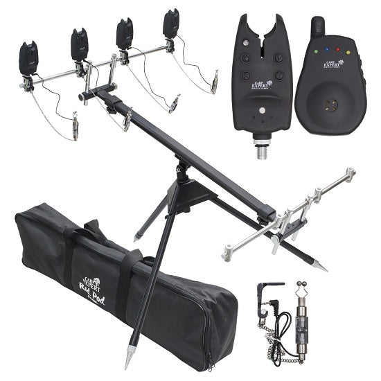 COMBO CARP EXPERT DIGITAL PENTRU 4 LANSETE, 1 ROD POD + 4 AVERTIZORI + RECEPTOR + 4 SWINGERE + HUSA DE TRANSPORT