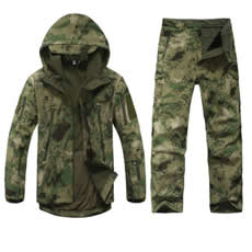COSTUM IMPERMEABIL SHARCK SKIN SOFT SHELL CAMO GREEN L