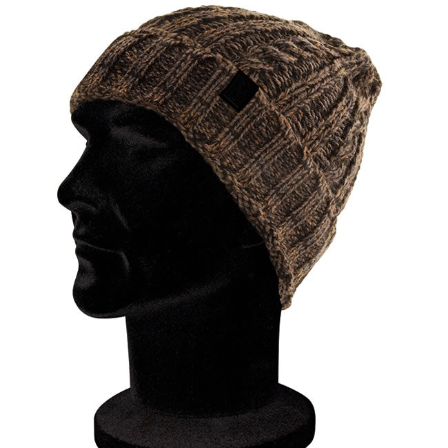 Caciula Black Knit Beanie Fox Camo