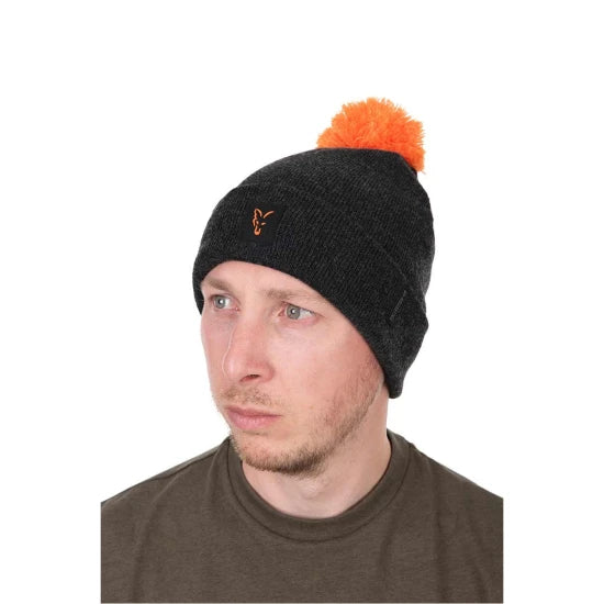 Caciula Fox Collection Bobble Hat - Black/orange, Marime Universala