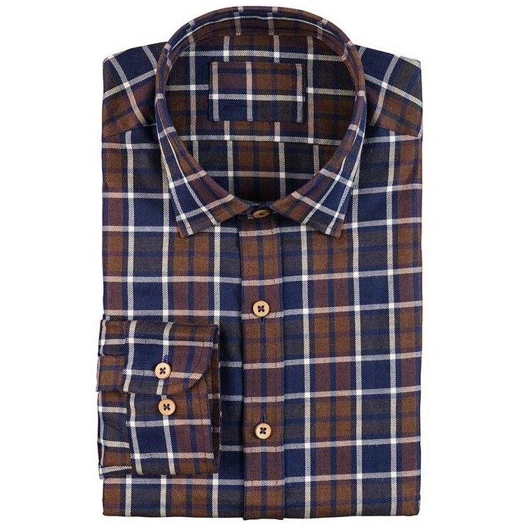 Camasa Verney Carron Mery, Brown &amp; Blue, Marimea L