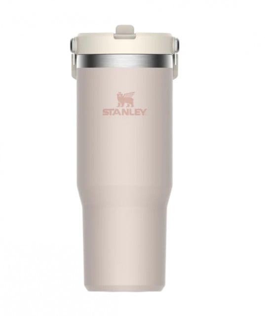 Cana Termoizolanta cu pai STANLEY The IceFlow Flip Straw Tumbler Rose Quartz 0.89L / 30oz