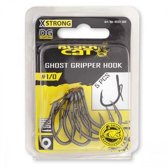 Carlig Black Cat No.2/0 Ghost Gripper Hook Dg Coating