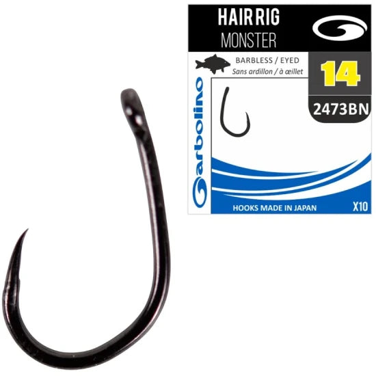 Carlig Garbolino Hair Rig Monster 2473 Barbless, Nr.14, 10buc/pac