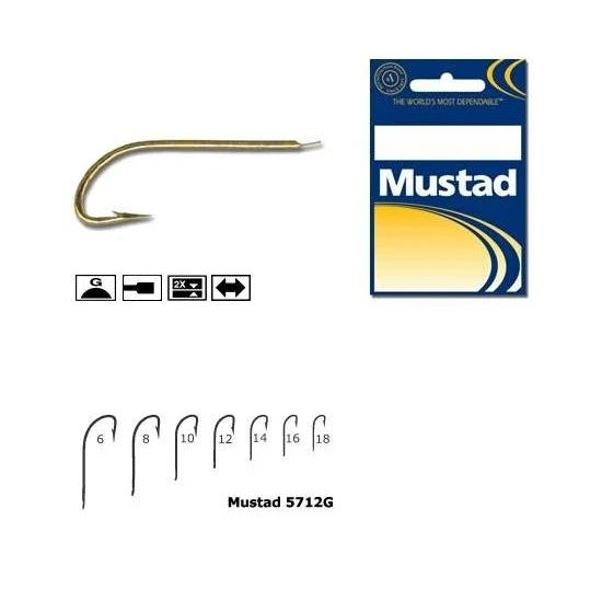 Carlig Mustad Crystal M5712g, Tija Lunga, Auriu, 10buc/plic Nr.14