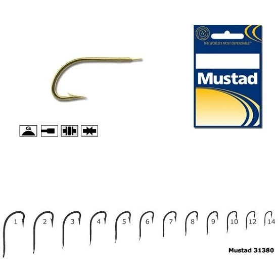 Carlig Mustad M31380, Forjat Cu Tija Scurta, Auriu, 10buc/plic Nr.8