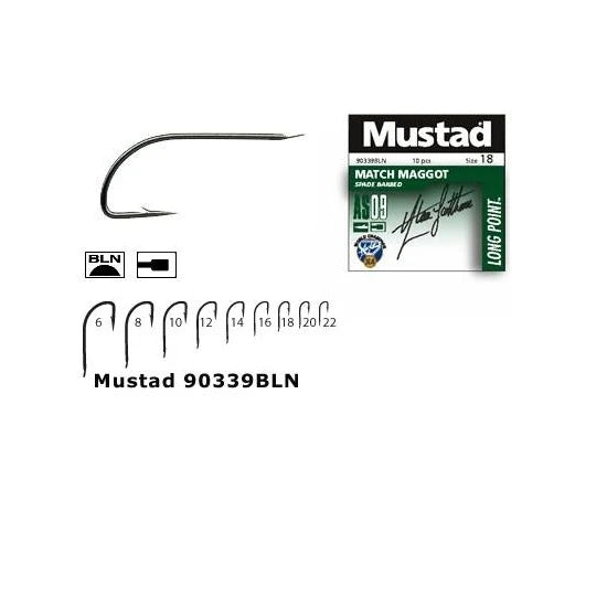 Carlig Mustad Match Maggot, Tija Lunga, Bln, 10buc/plic Nr.10