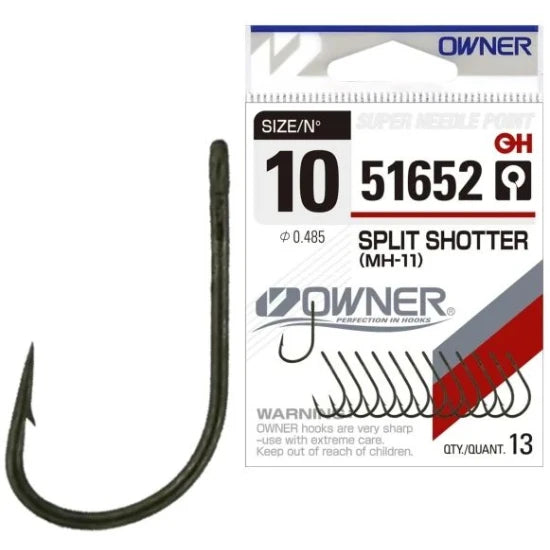 Carlig Owner 51652 Mh-11 Split Shotter Dark Green, Nr.8, 13buc/pac