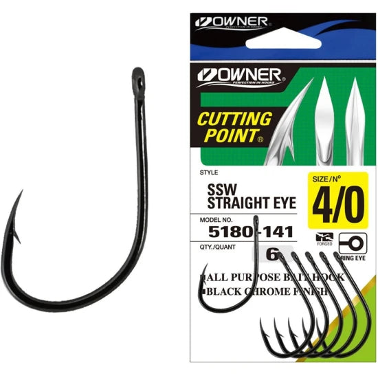 Carlig Owner 5180 Ssw Straight Eye Black Chrome, Nr.2, 10buc/pac