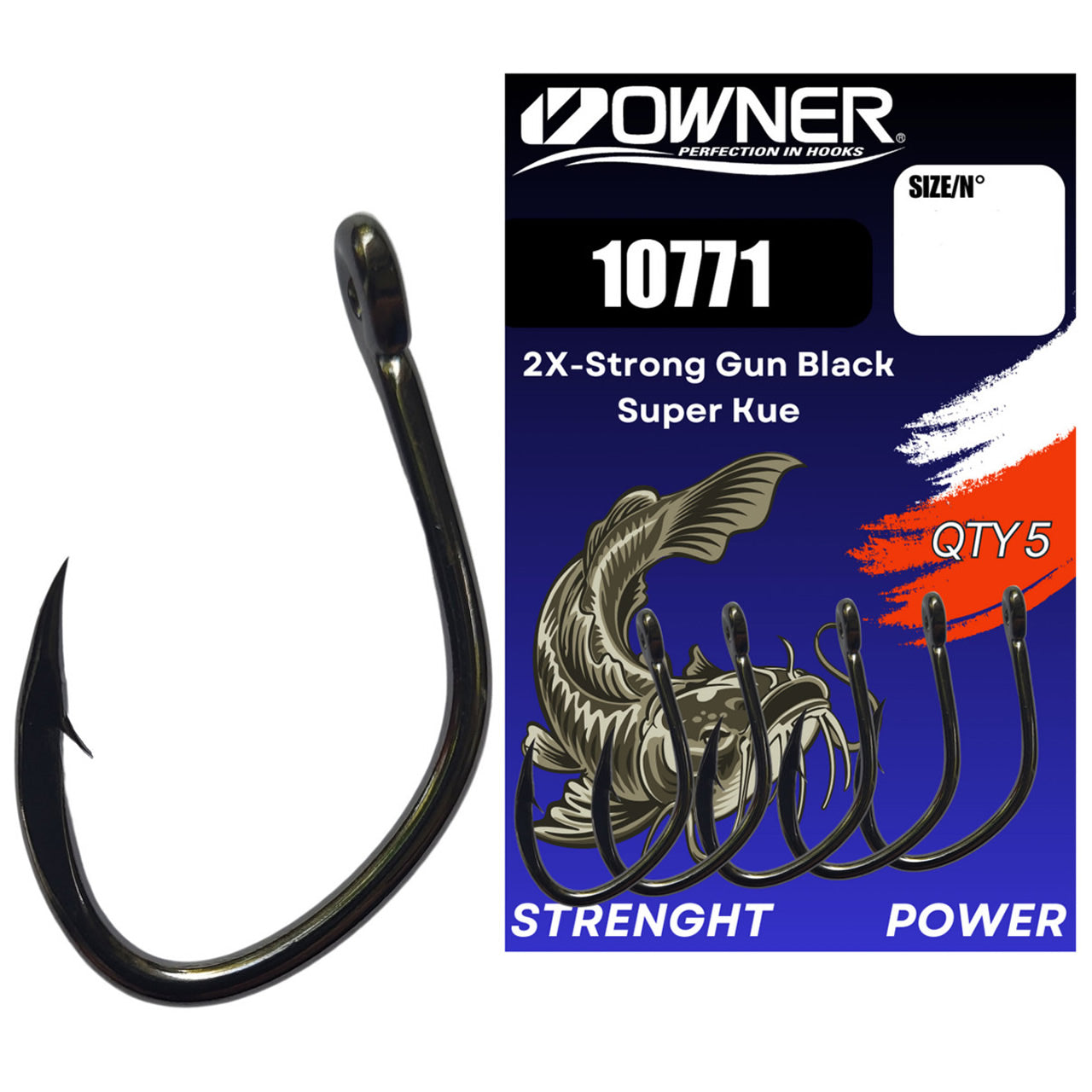 Carlig Owner Amaz 10771 2x-Strong Gun Black Super Kue Nr.5/0, 5buc/pac