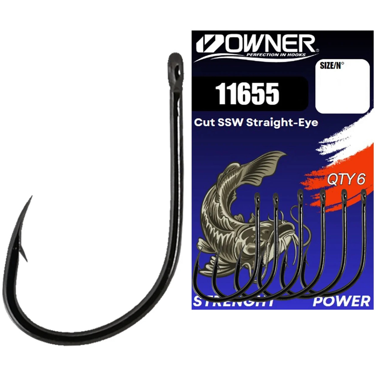 Carlig Owner Amaz 11655 Cut SSW Straight-Eye Nr.3/0, 6buc/pac