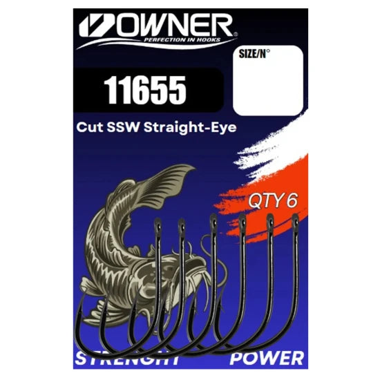 Carlig Owner Amaz 11655 Cut Ssw Straight-eye Nr.6/0, 6buc/pac