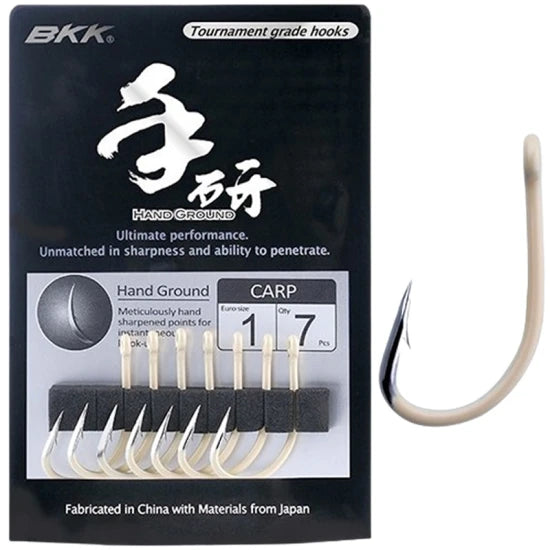 Carlige Bkk Carp Hook Hand Ground Nr.8, 8buc/pac
