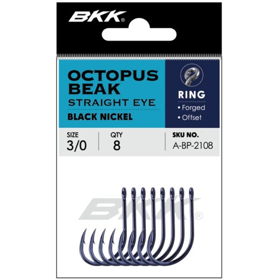Carlige Bkk Octopus Beak Straight Eye, Nr.5/0, 7buc/pac