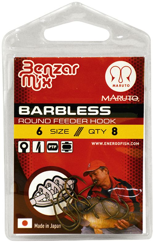 Carlige Benzar Barbless Round Feeder, Nr.10, 8buc/plic