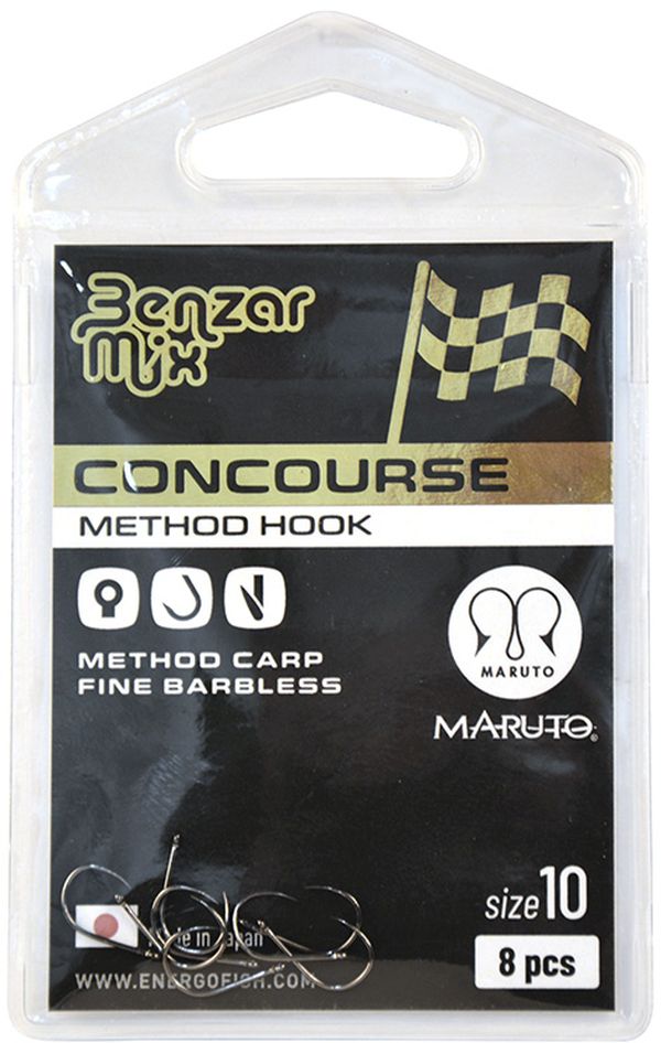 Carlige Benzar Concourse Methond Carp Fine Barbless, Nr.18, 8buc/plic