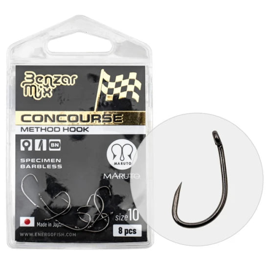 Carlige Benzar Mix Concourse Method Specimen Barbless Nr.12, 8buc/plic