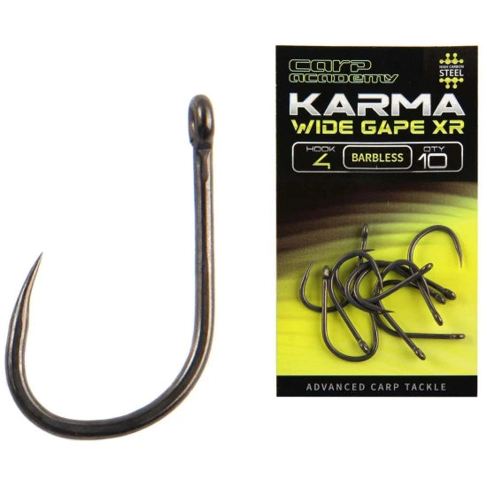 Carlige Carp Academy Karma Wide Gape Xr Barbless, Nr.2, 10buc/pac