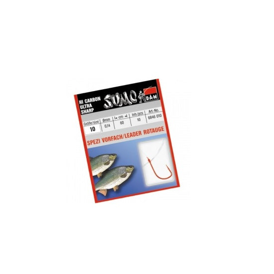 Carlige DAM Sumo Spezi Roach Red Legate Nr.16 Fir 0.10mm