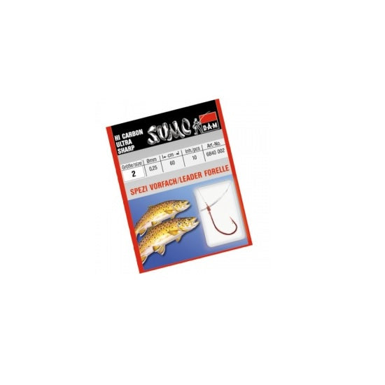 Carlige DAM Sumo Spezi Trout Red Legate Nr.14  Fir 0.12mm