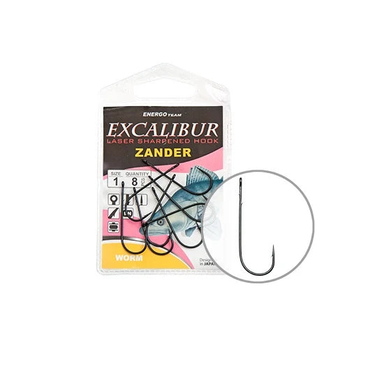 Carlige Energo Team Excalibur Zander Worm Nr 1 8buc/plic