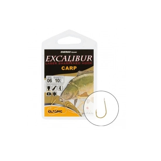 Carlige Excalibur Carp Classic Gold Nr 1 10buc/plic