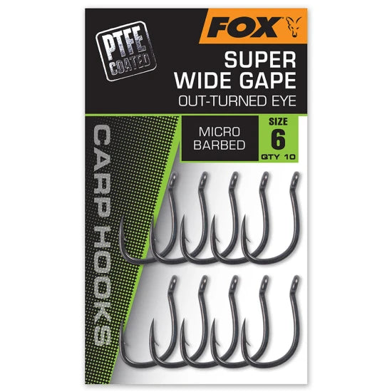Carlige Fox Super Wide Gape (outturned Eye), Size 4, 10 Buc/pac