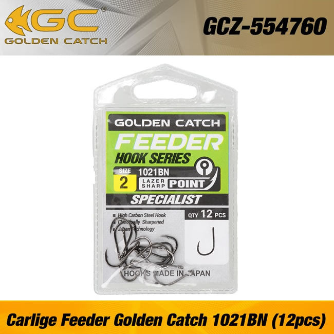 Carlige Feeder Golden Catch 1021BN Nr 4, 12buc