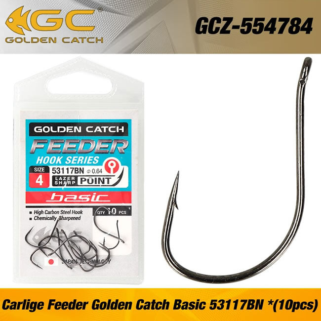 Carlige Feeder Golden Catch Basic 53117BN Nr 10, 10buc