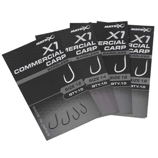 Carlige Feeder Matrix X1 Commercial Carp Hooks, Barbless, Nr.14, 10buc/pac