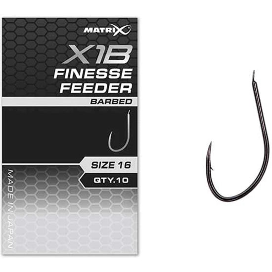 Carlige Feeder Matrix X1b Finesse Feeder Hooks, Barbed, Nr.16, 10buc/pac