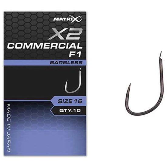 Carlige Feeder Matrix X2 Commercial F1 , Barbless, Nr.18, 10buc/pac