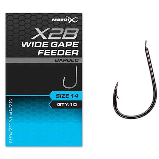 Carlige Feeder Matrix X2b Wide Gape , Barbed, Nr.10, 10buc/pac