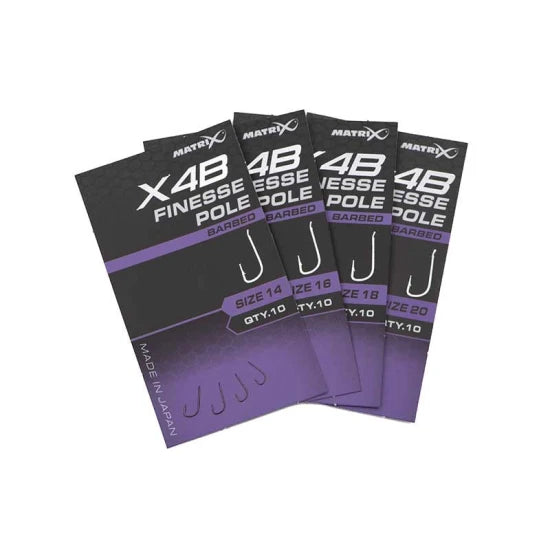 Carlige Feeder Matrix X4b Finesse Pole, Barbed, Nr.14, 10buc/pac