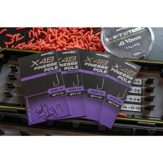Carlige Feeder Matrix X4b Finesse Pole, Barbed, Nr.16, 10buc/pac
