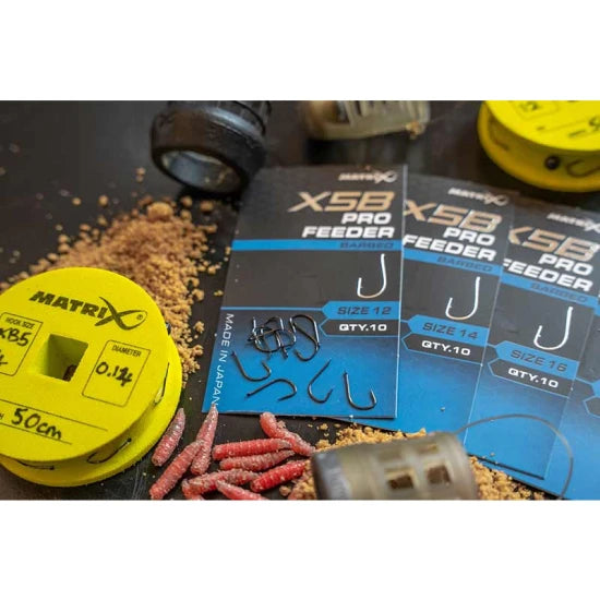 Carlige Feeder Matrix X5b Pro Feeder, Barbed, Nr.14, 10buc/pac