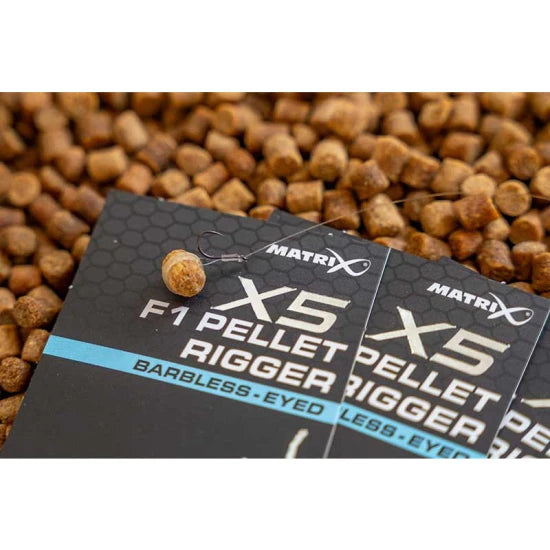 Carlige Feeder Matrix X5f1 Pellet Rigger, Barbless, Nr.16, 10buc/pac