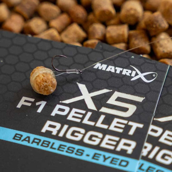 Carlige Feeder Matrix X5f1 Pellet Rigger, Barbless, Nr.18, 10buc/pac