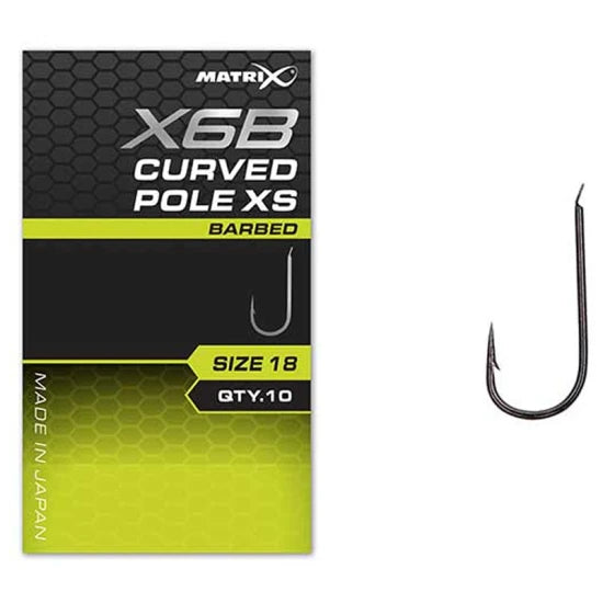 Carlige Feeder Matrix X6b Curved Pole, Barbed, Nr.18, 10buc/pac