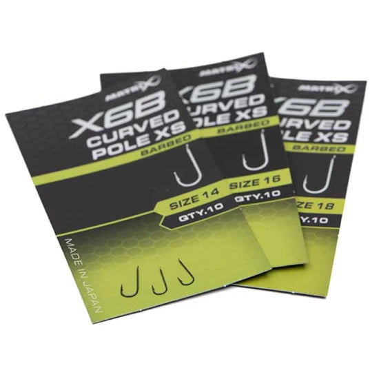 Carlige Feeder Matrix X6b Curved Pole, Barbed, Nr.18, 10buc/pac
